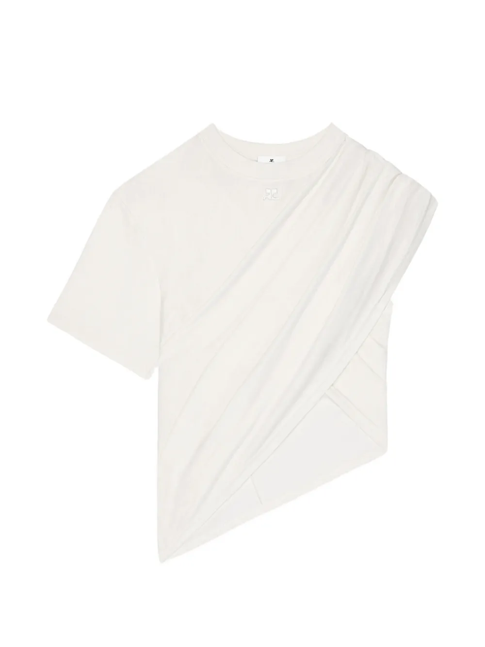 Courrèges T-shirt con maniche asimmetriche - Bianco