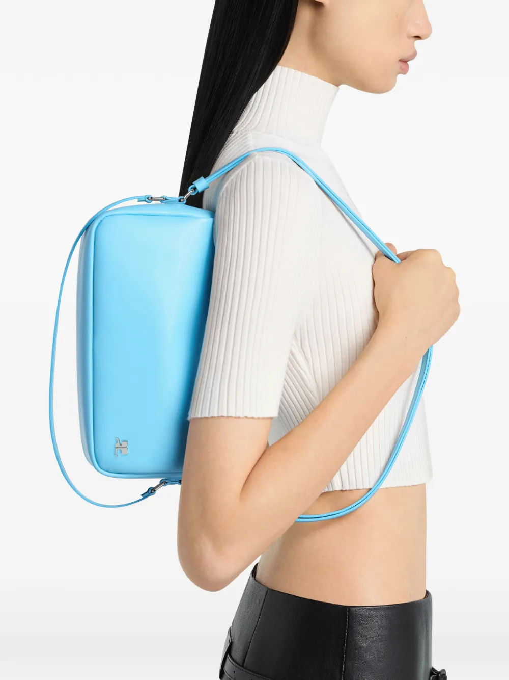  Courrèges Small Three Sixty Shoulder Bag - Blue 