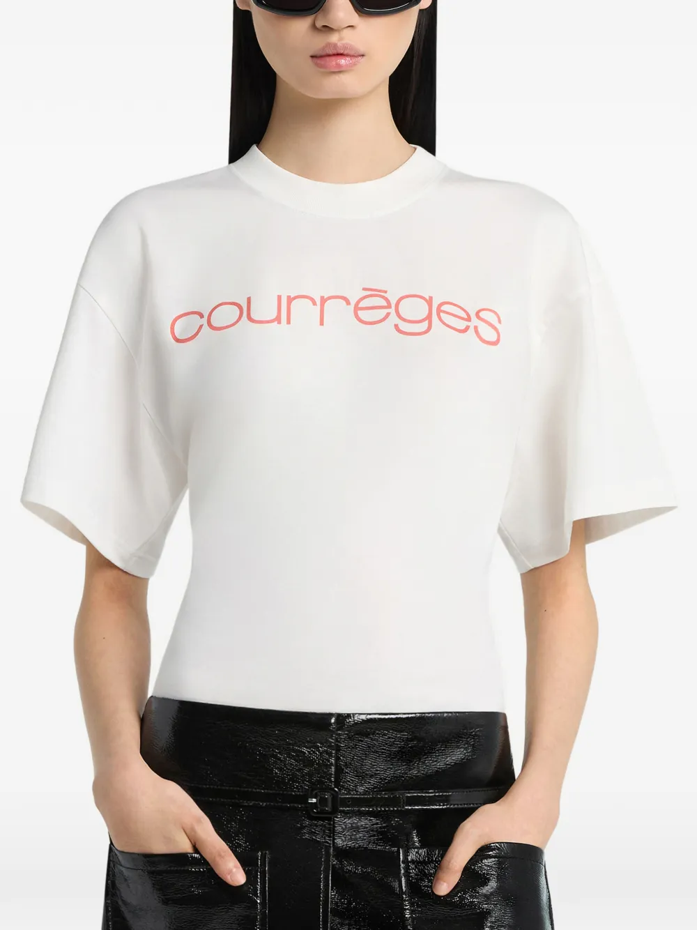 Courrèges T-shirt met print Wit