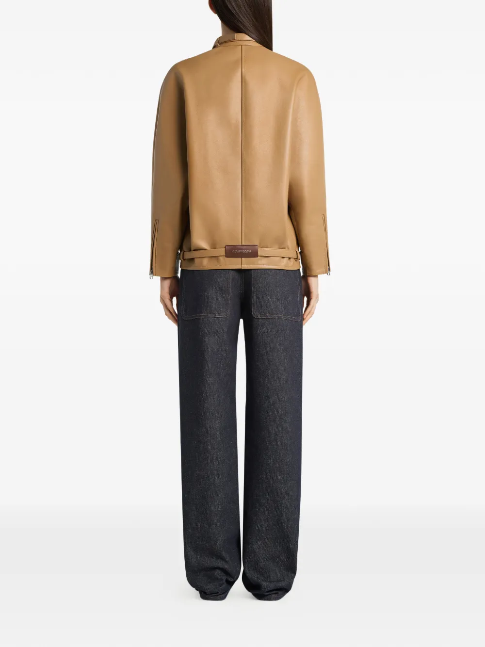 Courrèges Circle Edge bomberjack met uitgesneden details Beige