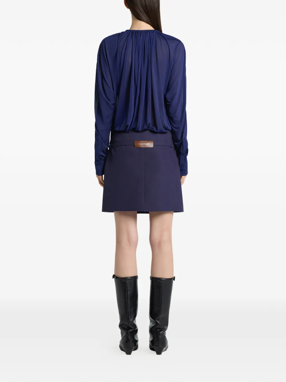 Courrèges Mini-rok met ceintuur en zak Blauw