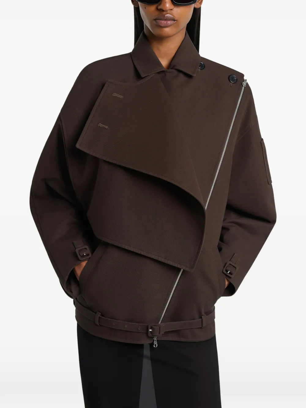 Courrèges Asymmetrische trenchcoat Bruin