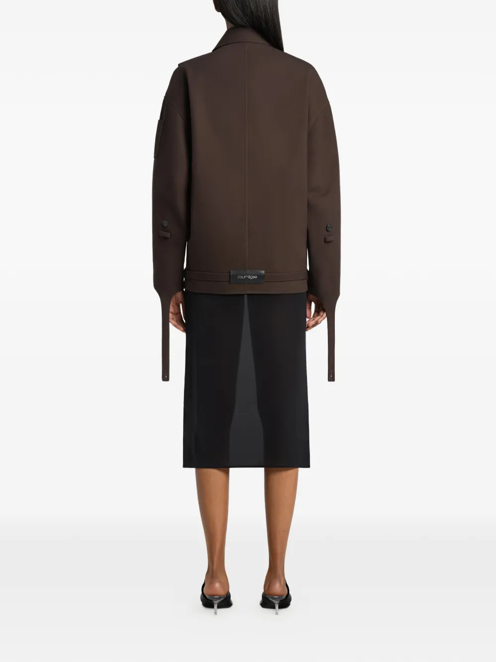 Courrèges Asymmetrische trenchcoat Bruin