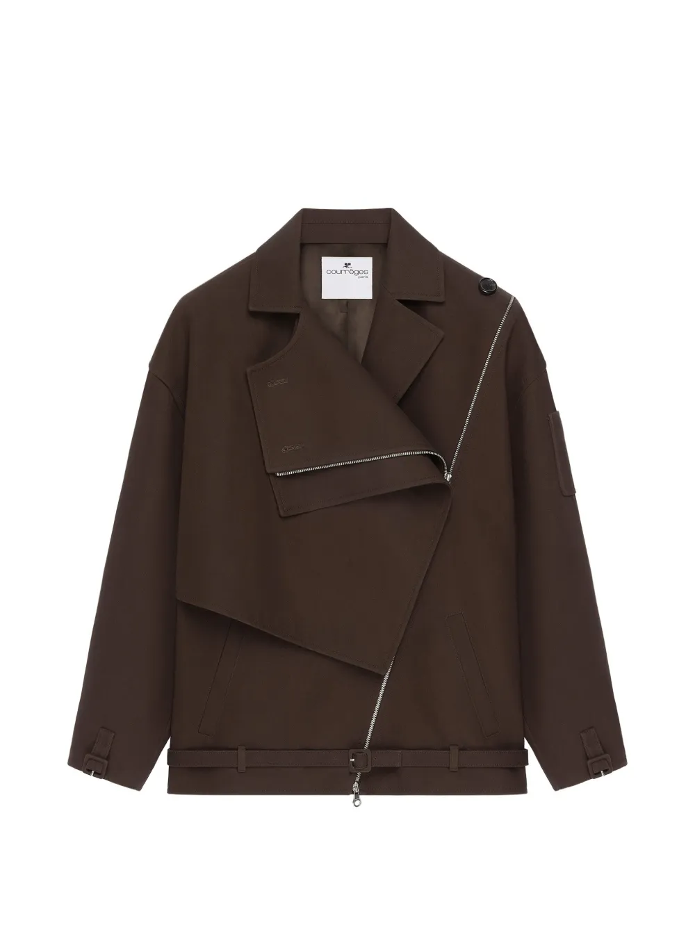 Courrèges Asymmetrische trenchcoat Bruin