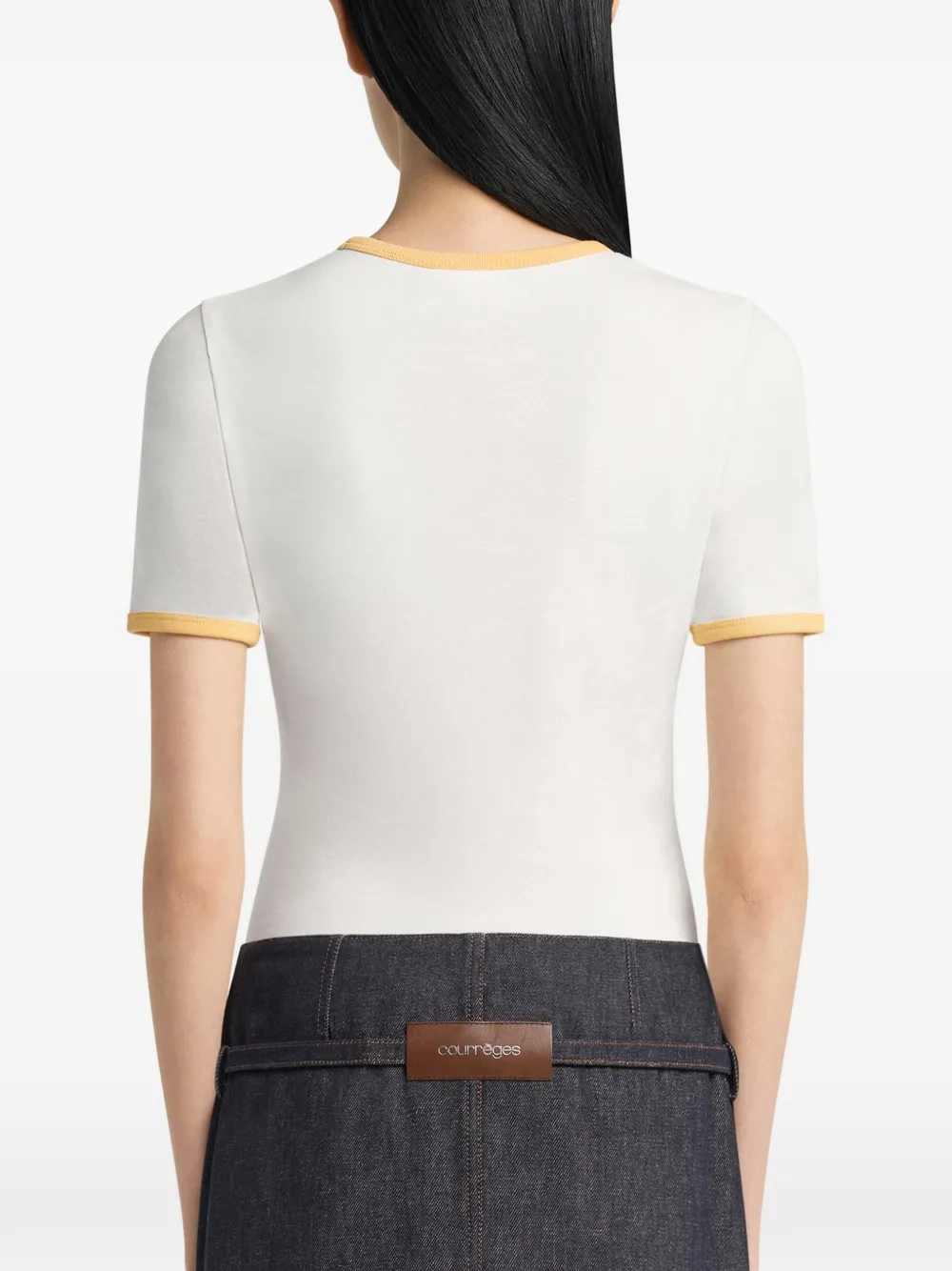 Courrèges T-shirt met contrasterende afwerking Wit