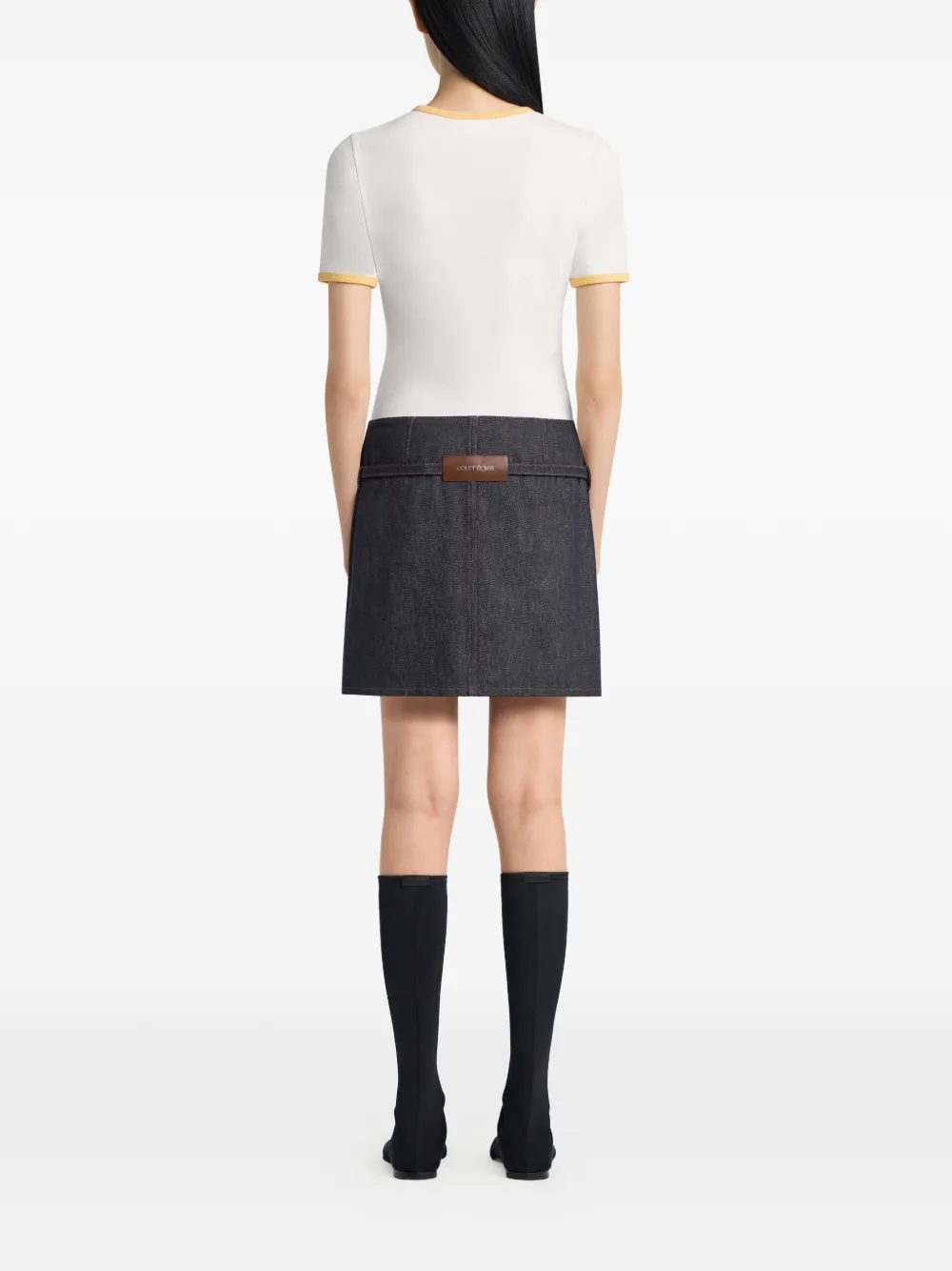 Courrèges T-shirt met contrasterende afwerking Wit
