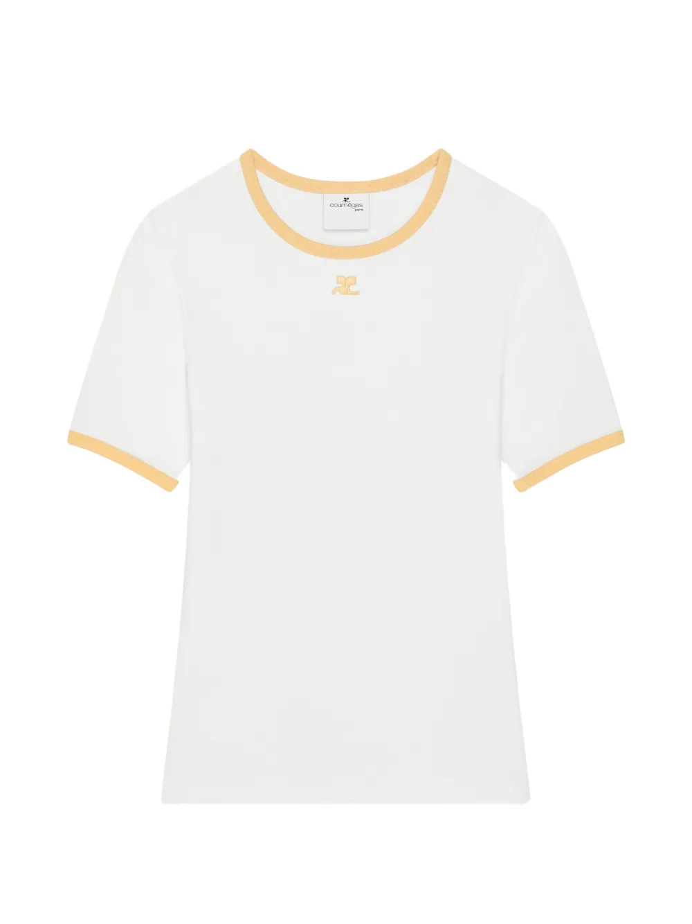 Courrèges T-shirt con bordo a contrasto - Bianco