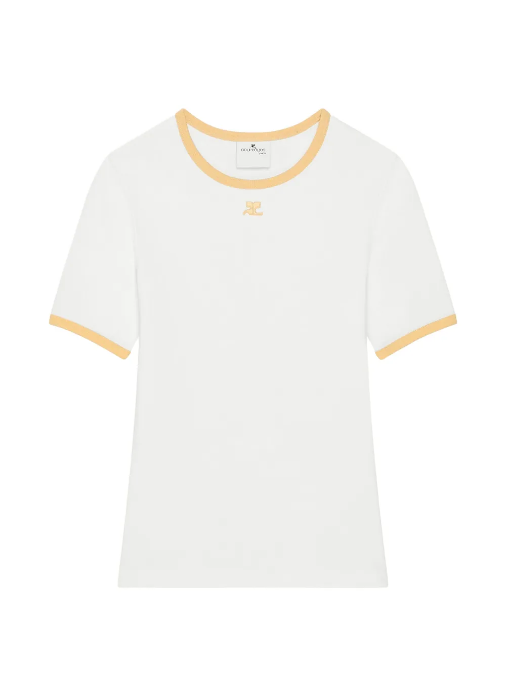 Courrèges t-shirt à bords contrastants - Blanc Courrèges t-shirt à bords contrastants - Blanc
