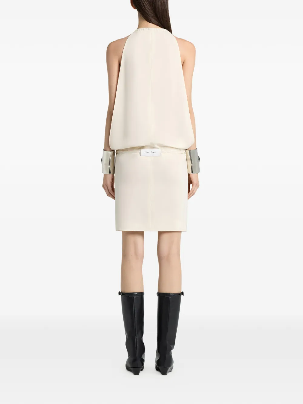 Courrèges Mini-jurk met ceintuur Beige