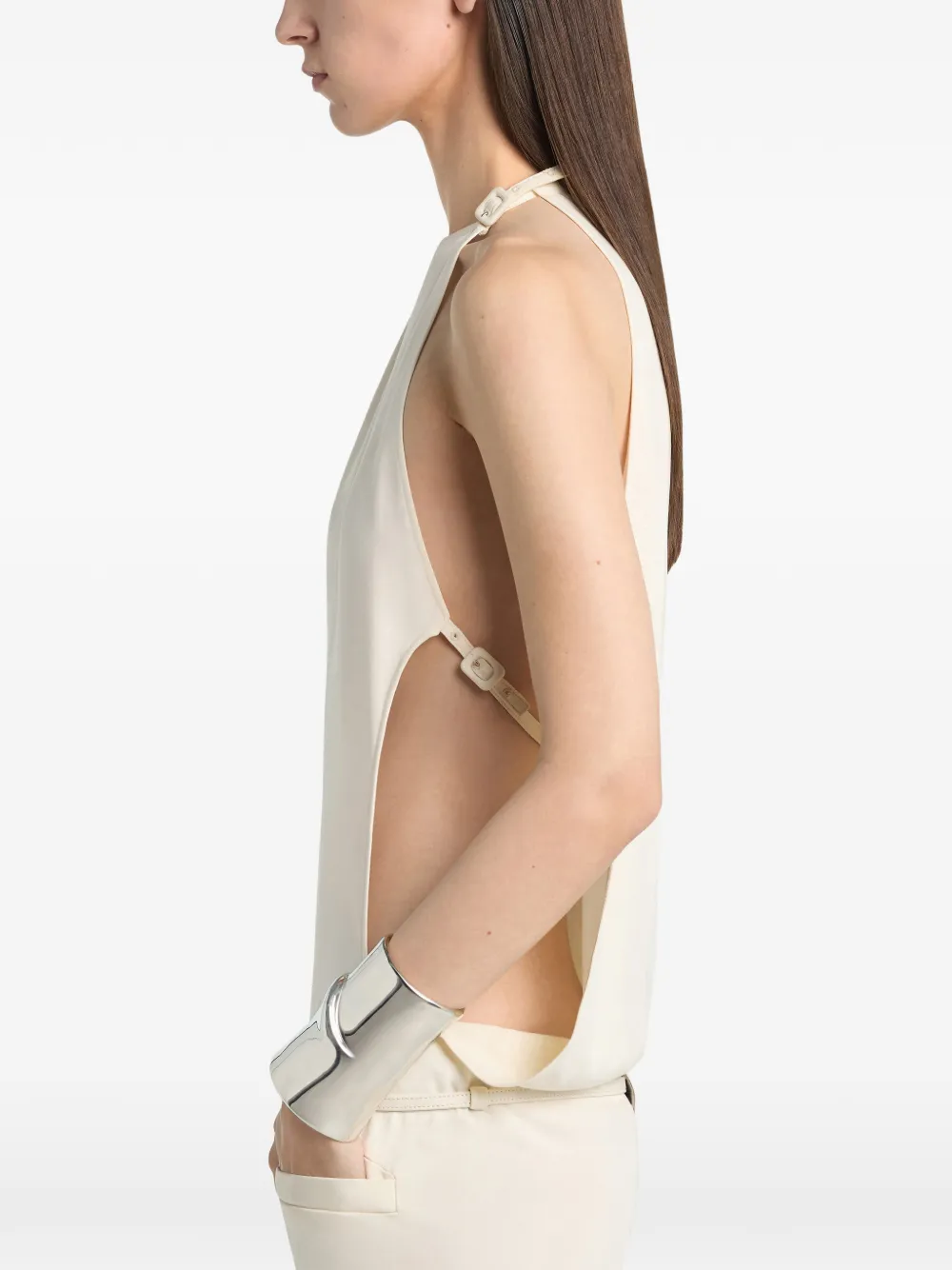Courrèges Mini-jurk met ceintuur Beige