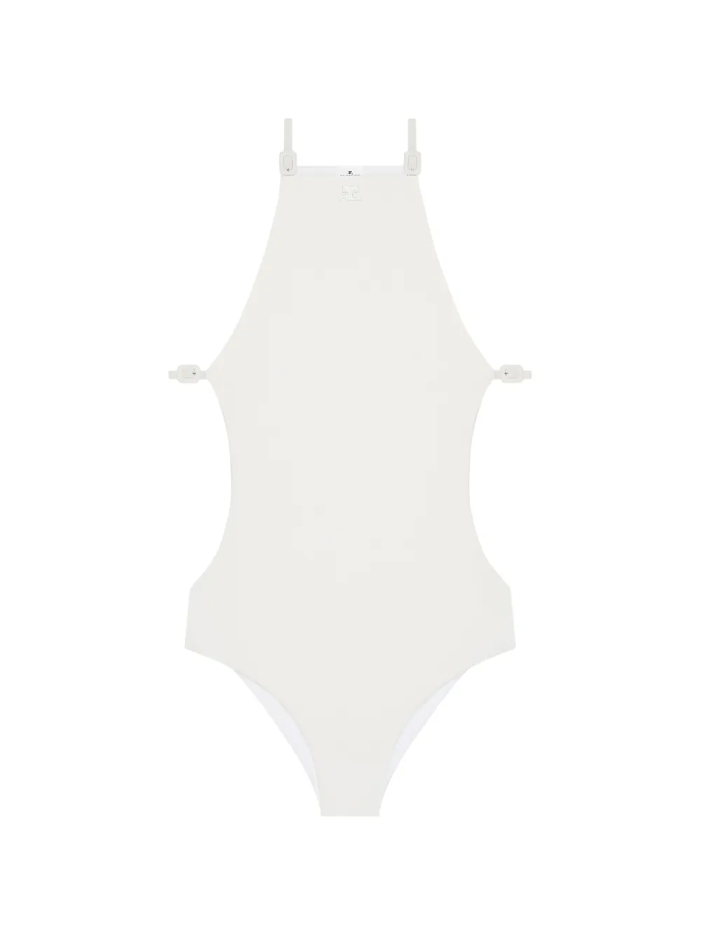 Courrèges Costume intero con dettaglio cut-out - Bianco