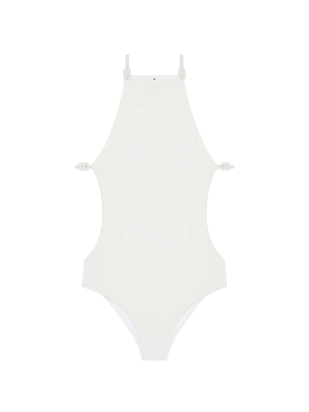 Courrèges Costume intero con dettaglio cut-out - Bianco