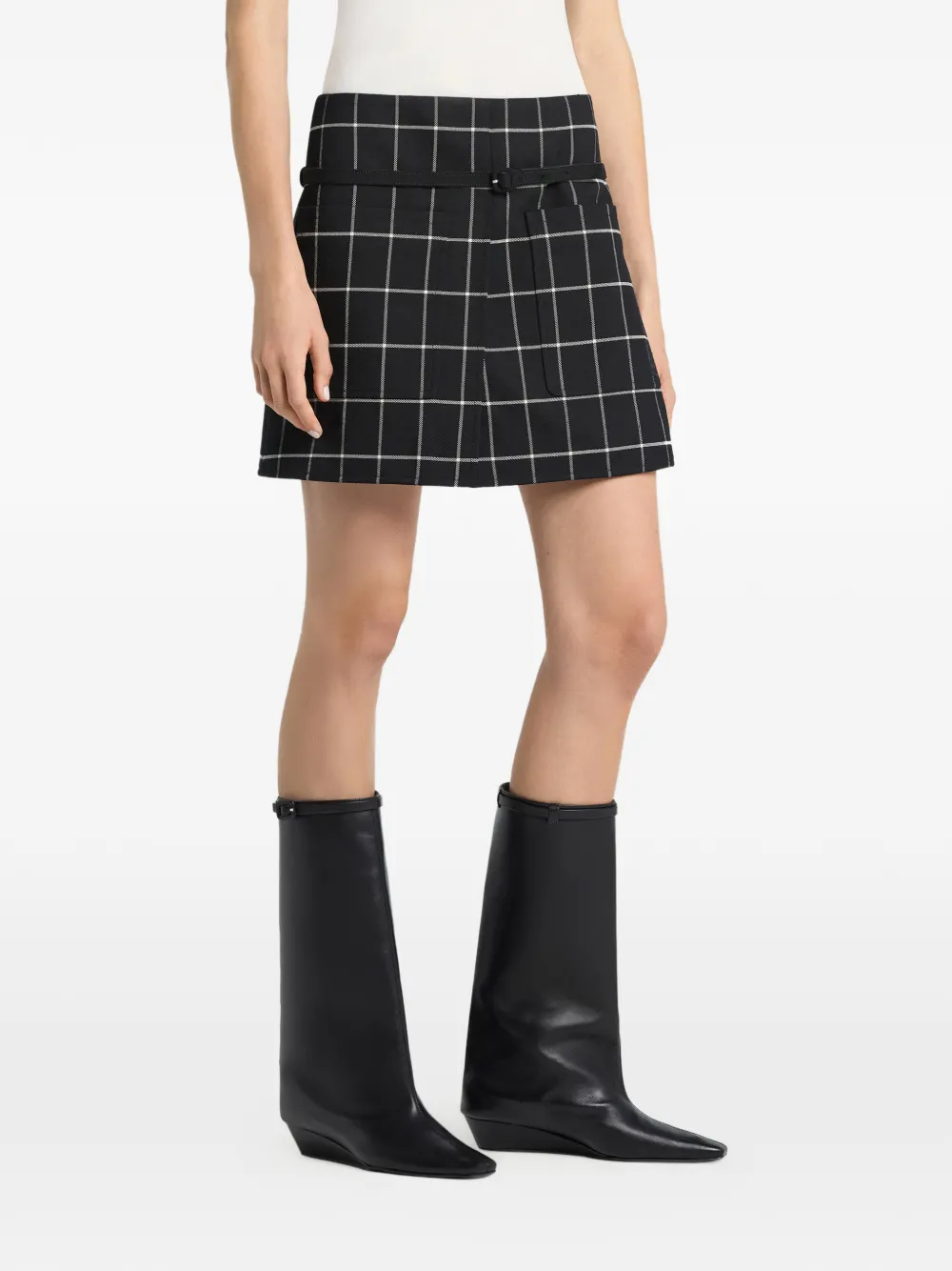 Courrèges Geruite mini-rok Zwart