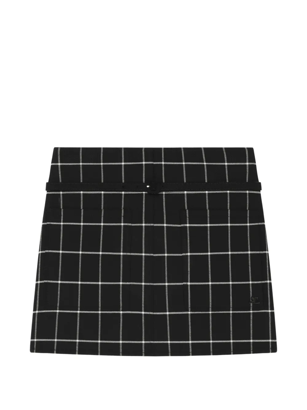 Courrèges Minigonna a quadri - Nero