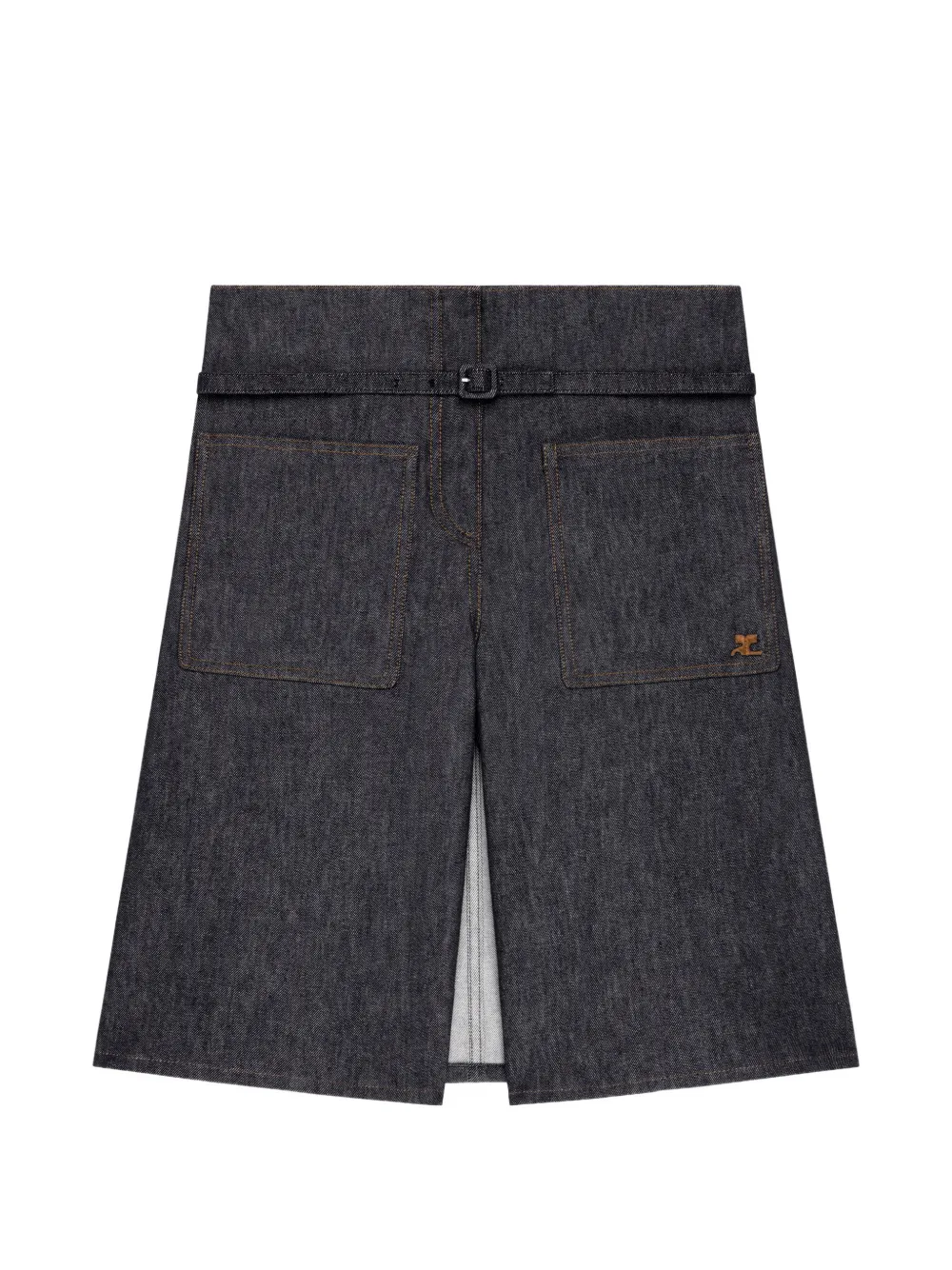 Courrèges Shorts denim con inserti - Blu