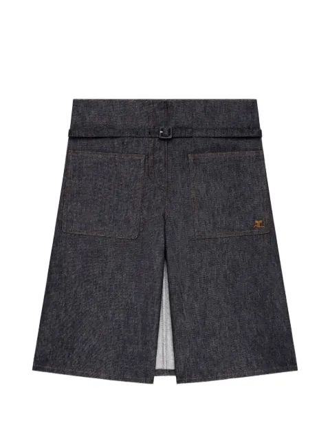 Courrèges shorts de mezclilla con paneles