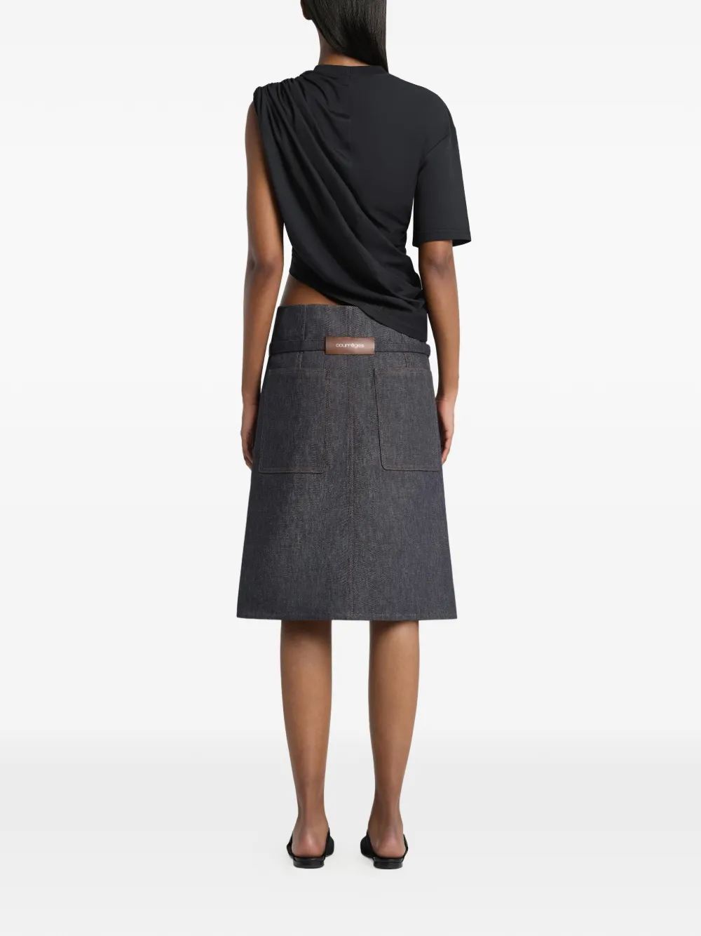  Courrèges Pantalones Vaqueros Cortos A Paneles - Azul 