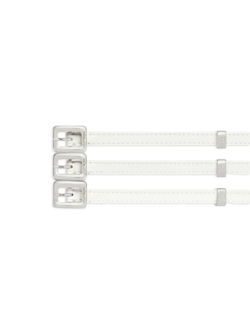  Courrèges Stacked Buckled Belt - White 