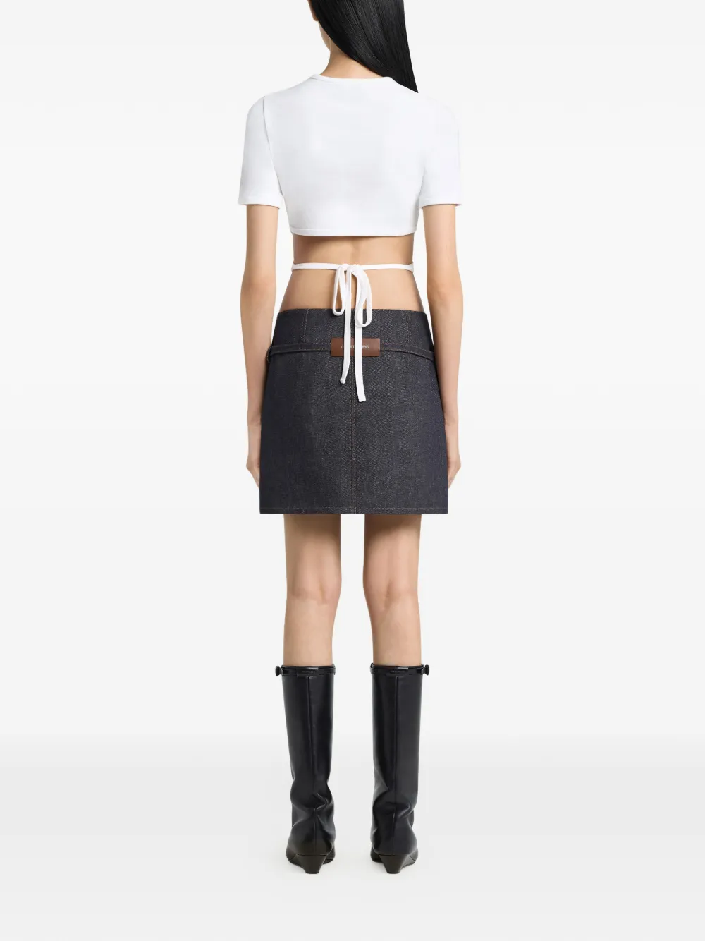 Courrèges Cropped T-shirt met uitgesneden detail Wit