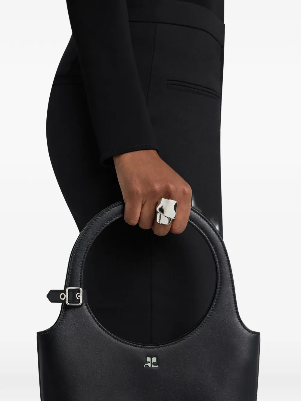  Courrèges Logo-detail Ring - Silver 