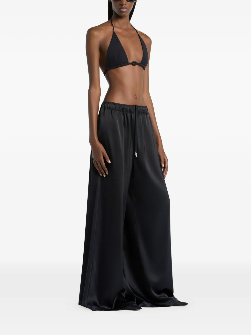 Courrèges Broek met elastische tailleband Zwart