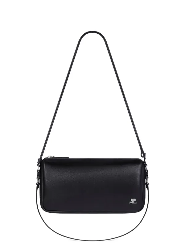 Courrèges Small Three Sixty Leather Bag in Black