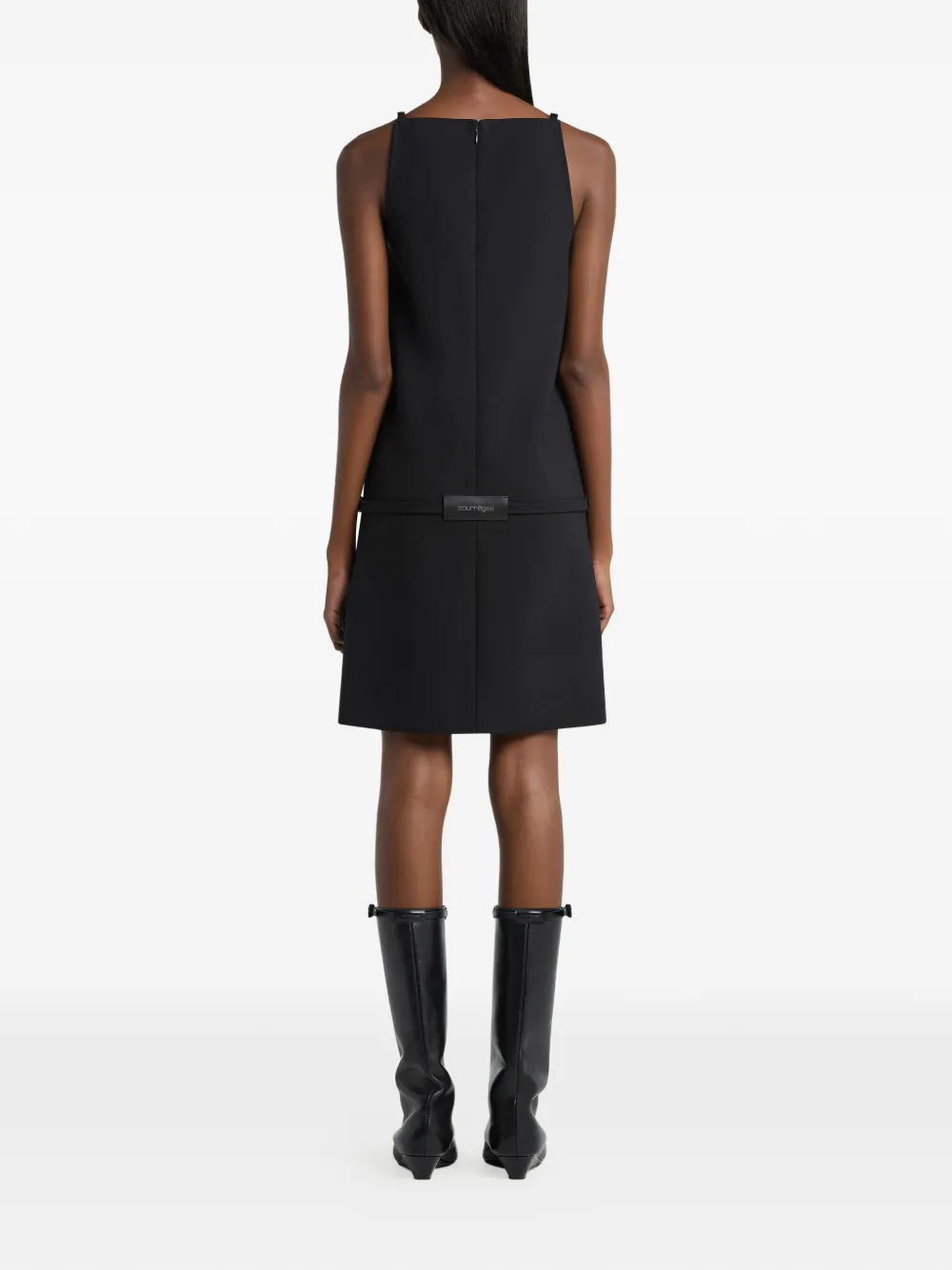 Courrèges Midi-jurk met gespdetail Zwart