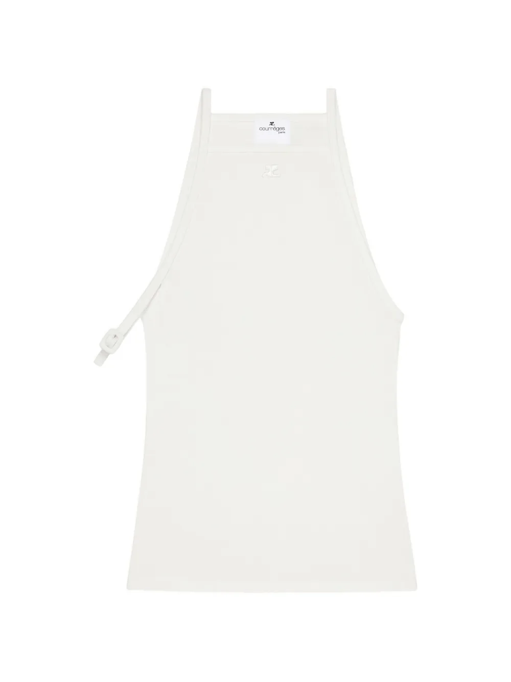 Courrèges Canotta con scollo all'americana - Bianco