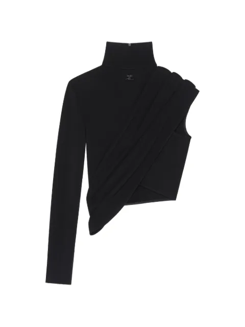 Courrèges top corto con mangas asimétricas