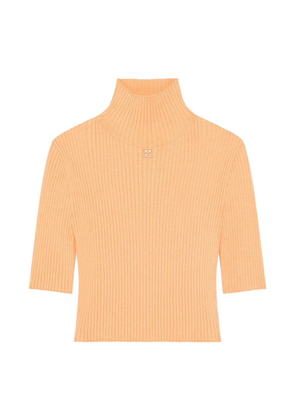 Courrèges Top crop a collo alto - Arancione