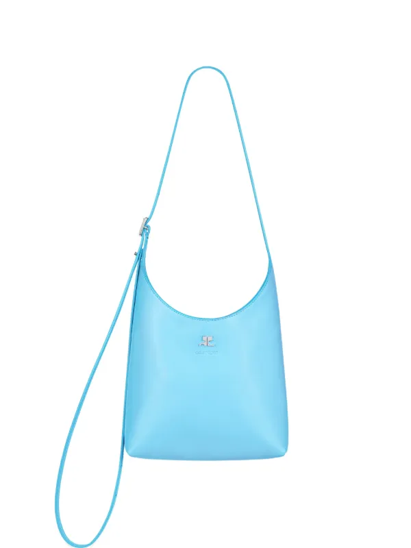Courrèges Small Melt Leather Tote Bag in Blue