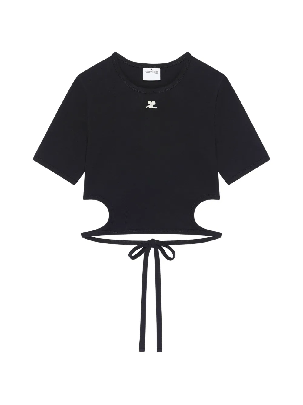 Courrèges T-shirt con cut-out - Nero