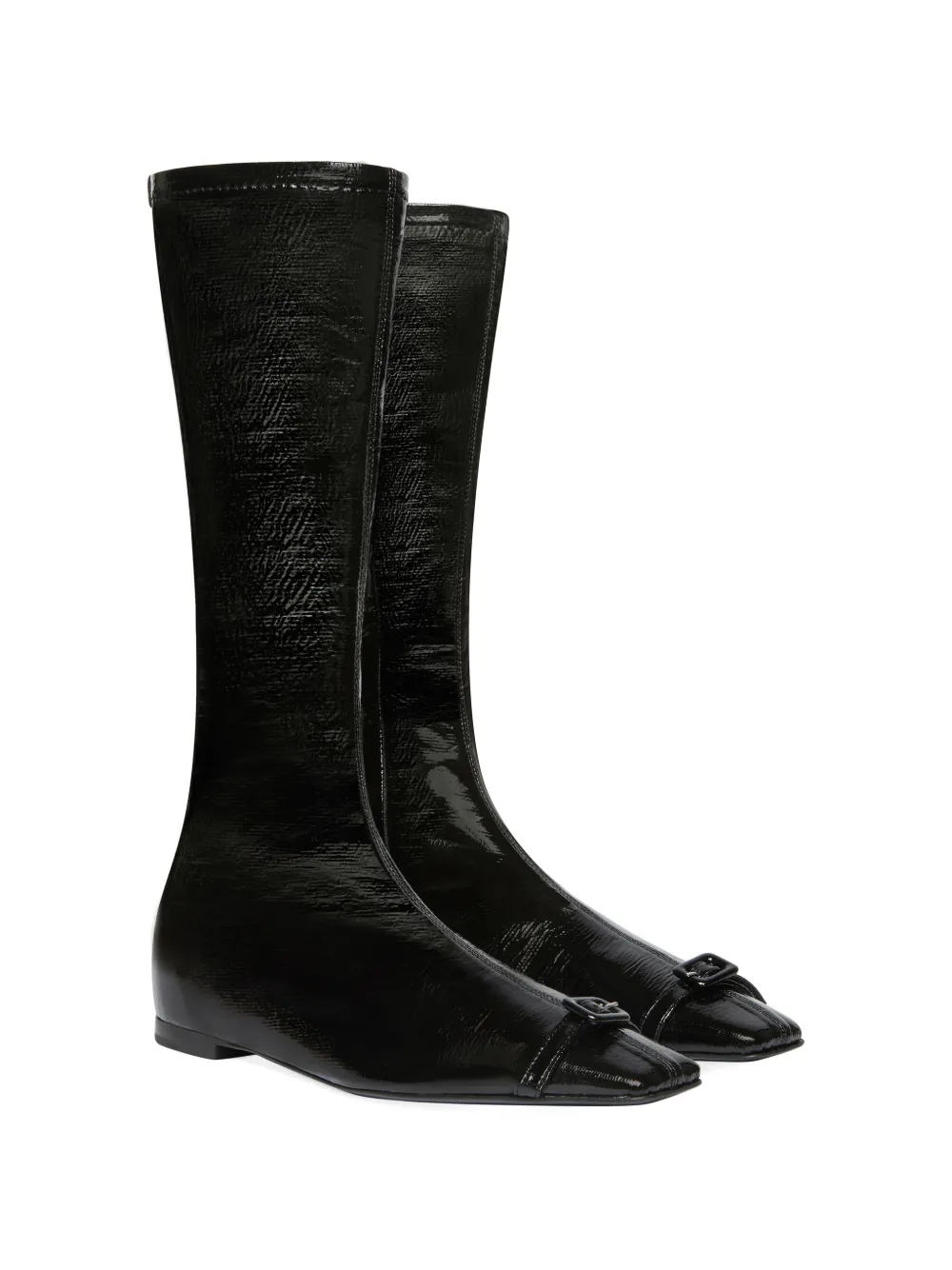  Courrèges Botas Planas Con Hebilla - Negro 
