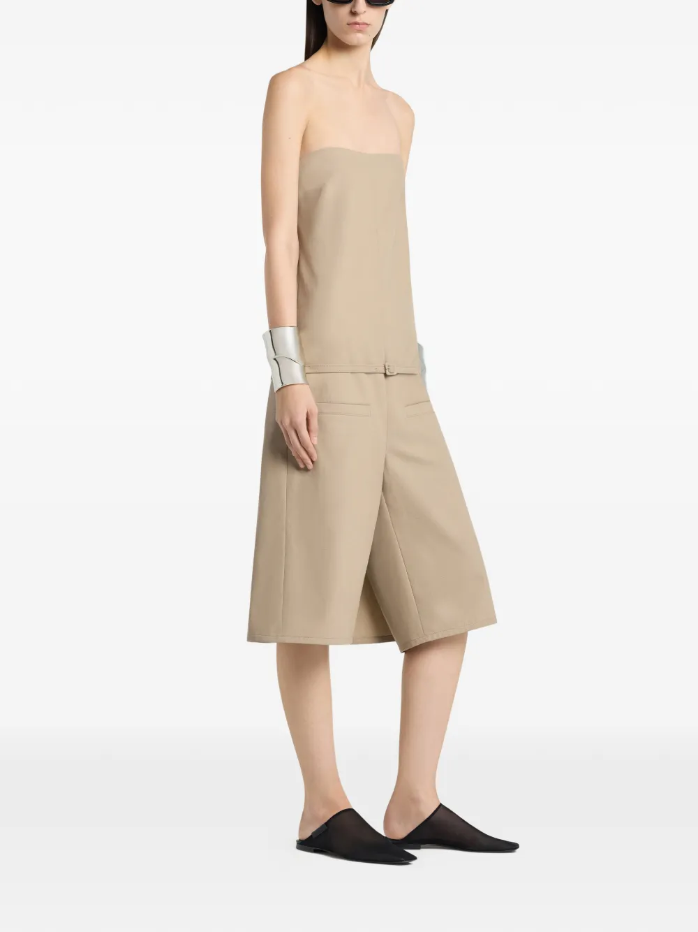  Courrèges Belted Strapless Playsuit - Neutrals 