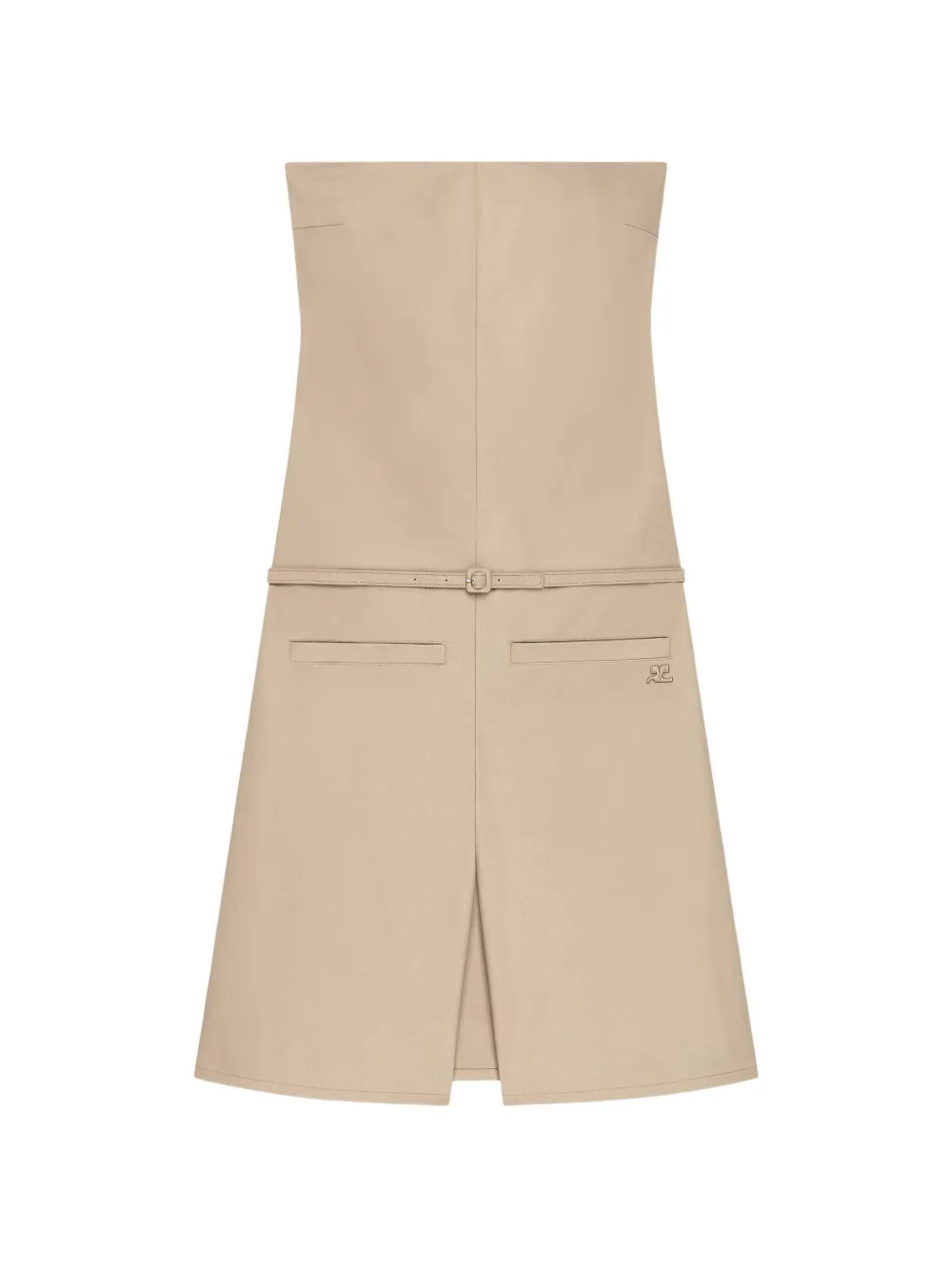 Courrèges Schulterfreier Playsuit mit Gürtel - Nude