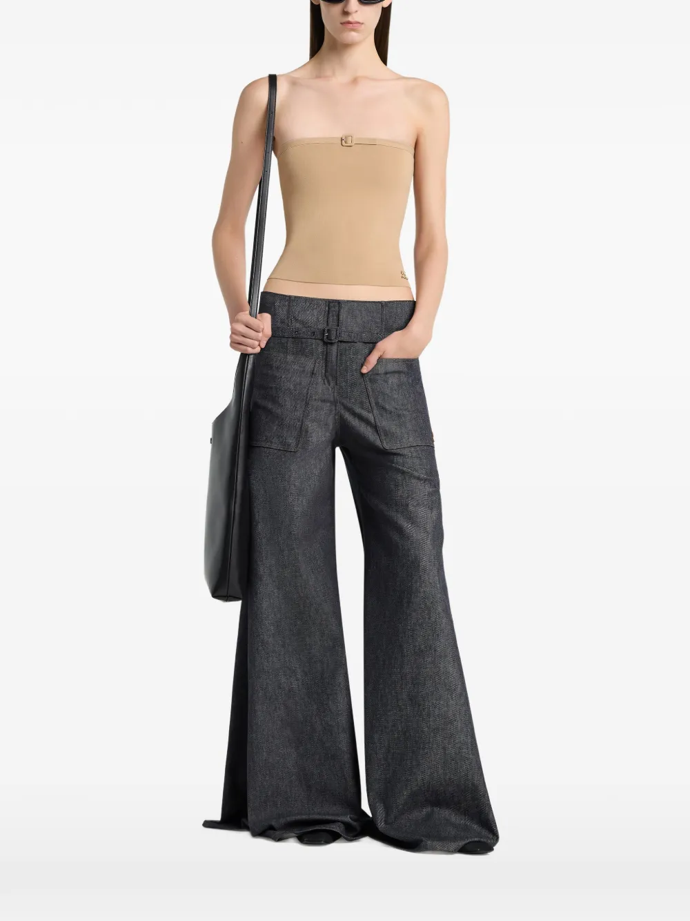 Courrèges Top met gespdetail Beige