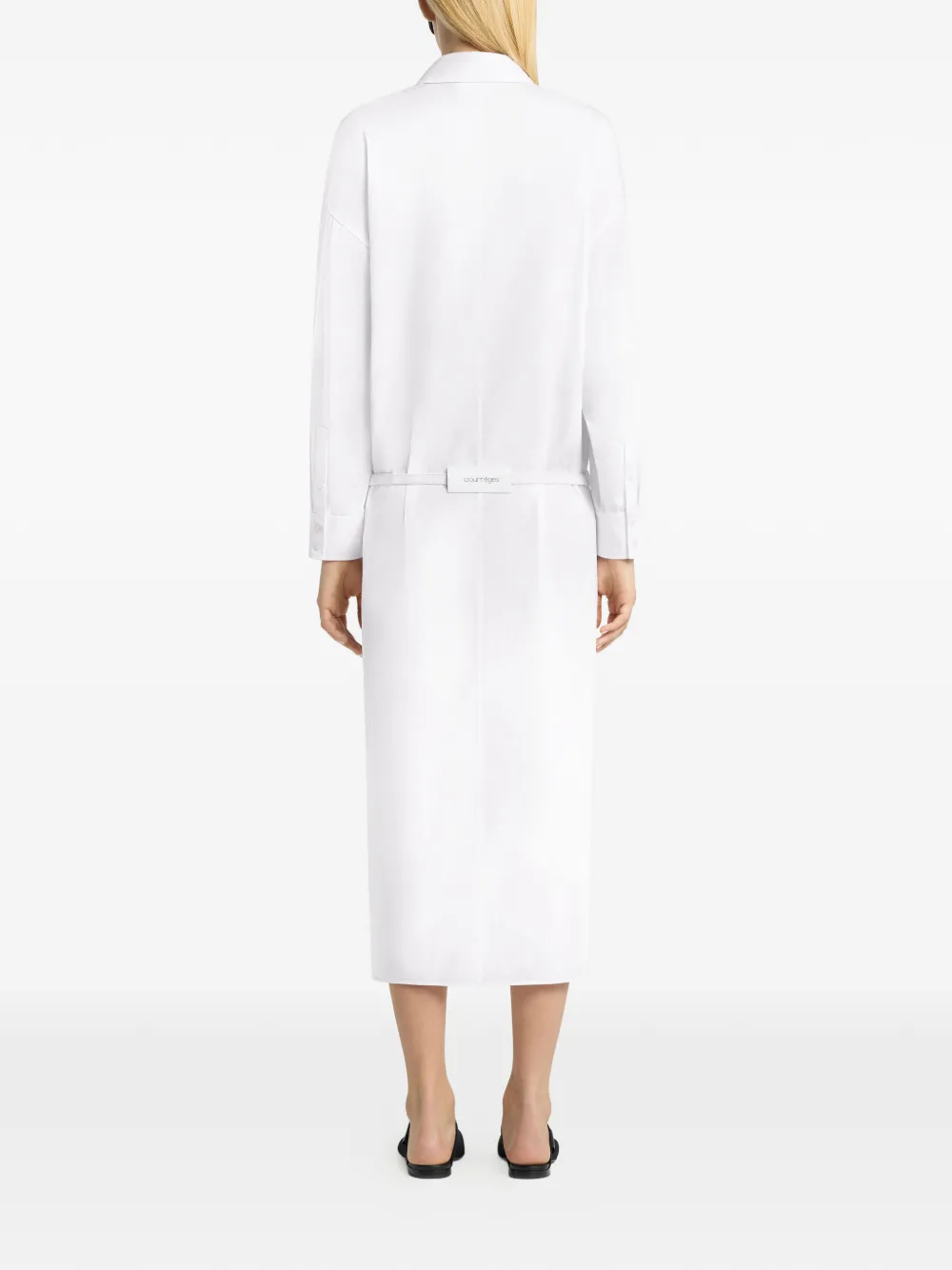 Courrèges Asymmetrische jurk met polokraag Wit