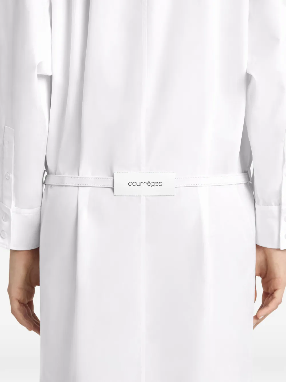 Courrèges Asymmetrische jurk met polokraag Wit