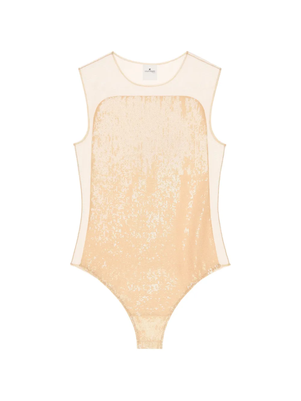 Courrèges Illusion Body mit Pailletten - Nude