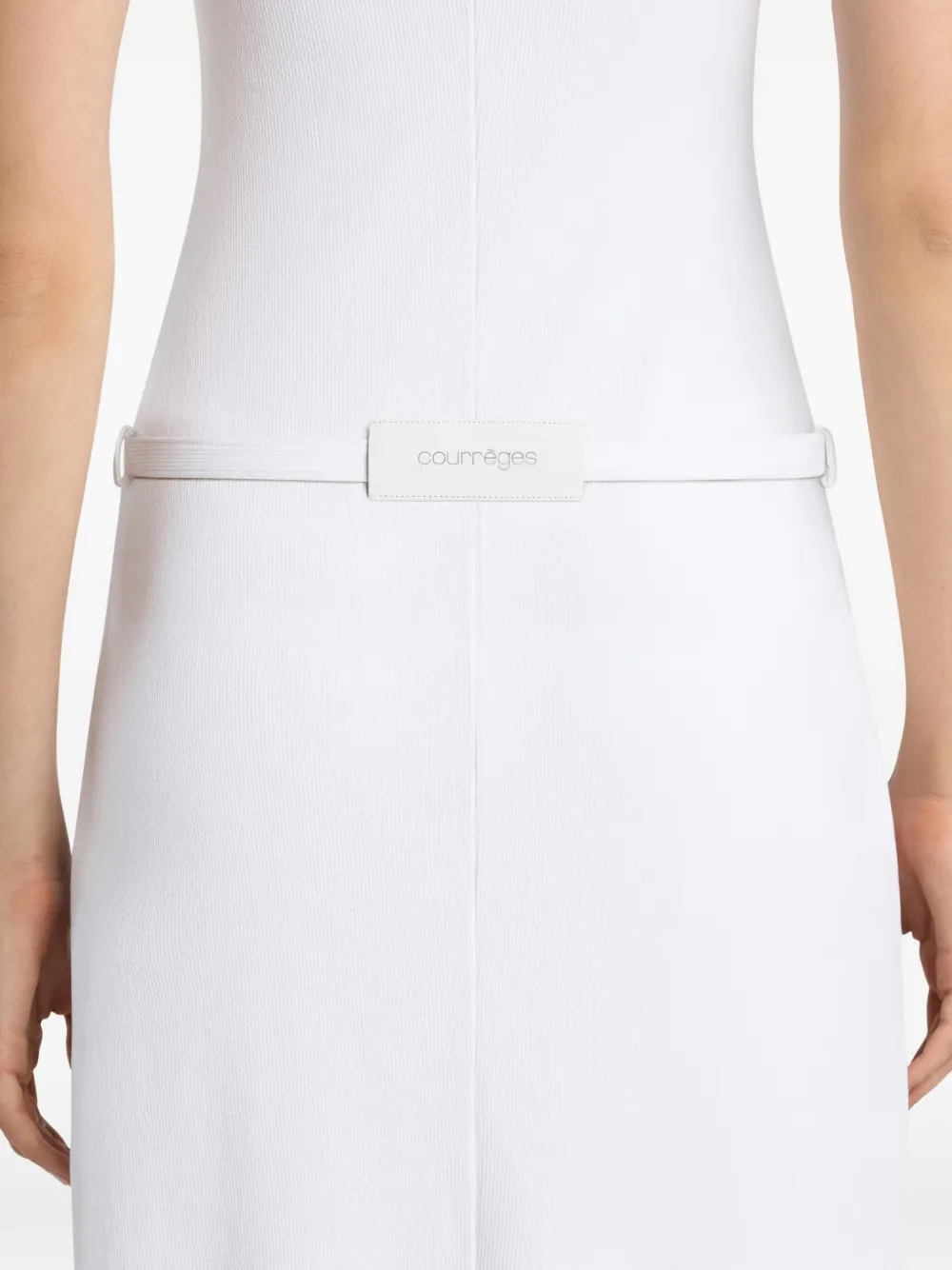 Courrèges Geribbelde playsuit Wit