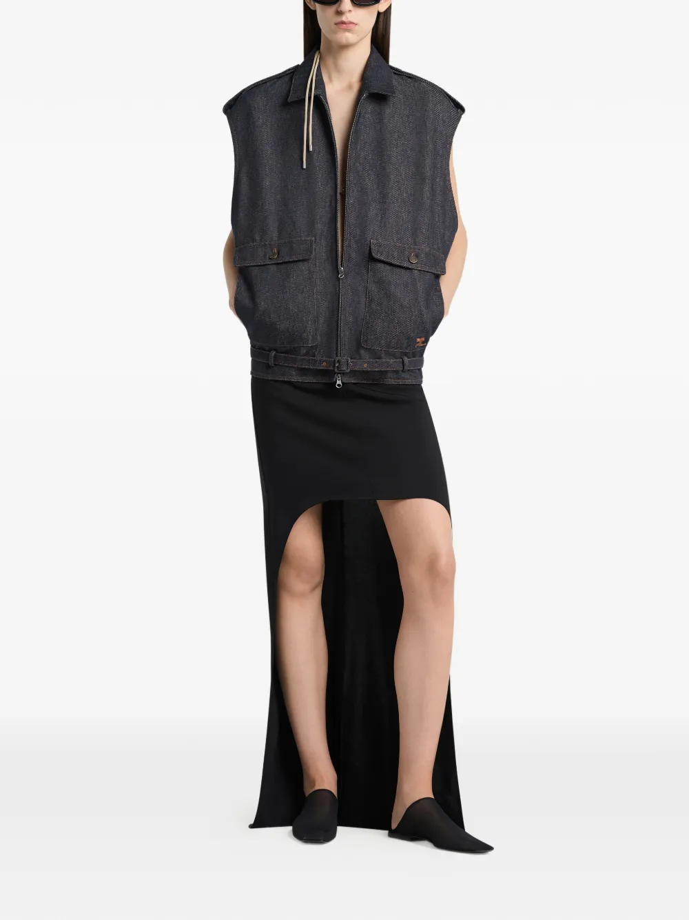 Courrèges Mouwloos denim bomberjack Blauw