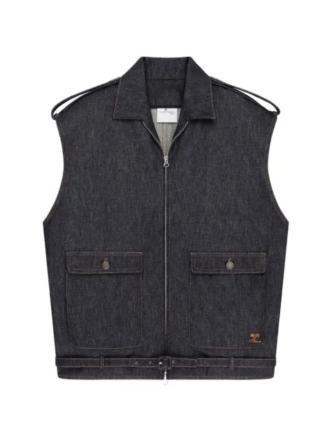 Courrèges sleeveless denim bomber jacket