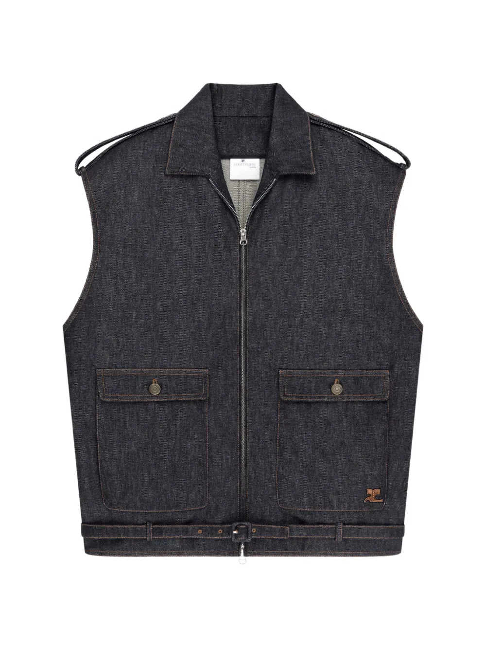 Courrèges Mouwloos denim bomberjack Blauw