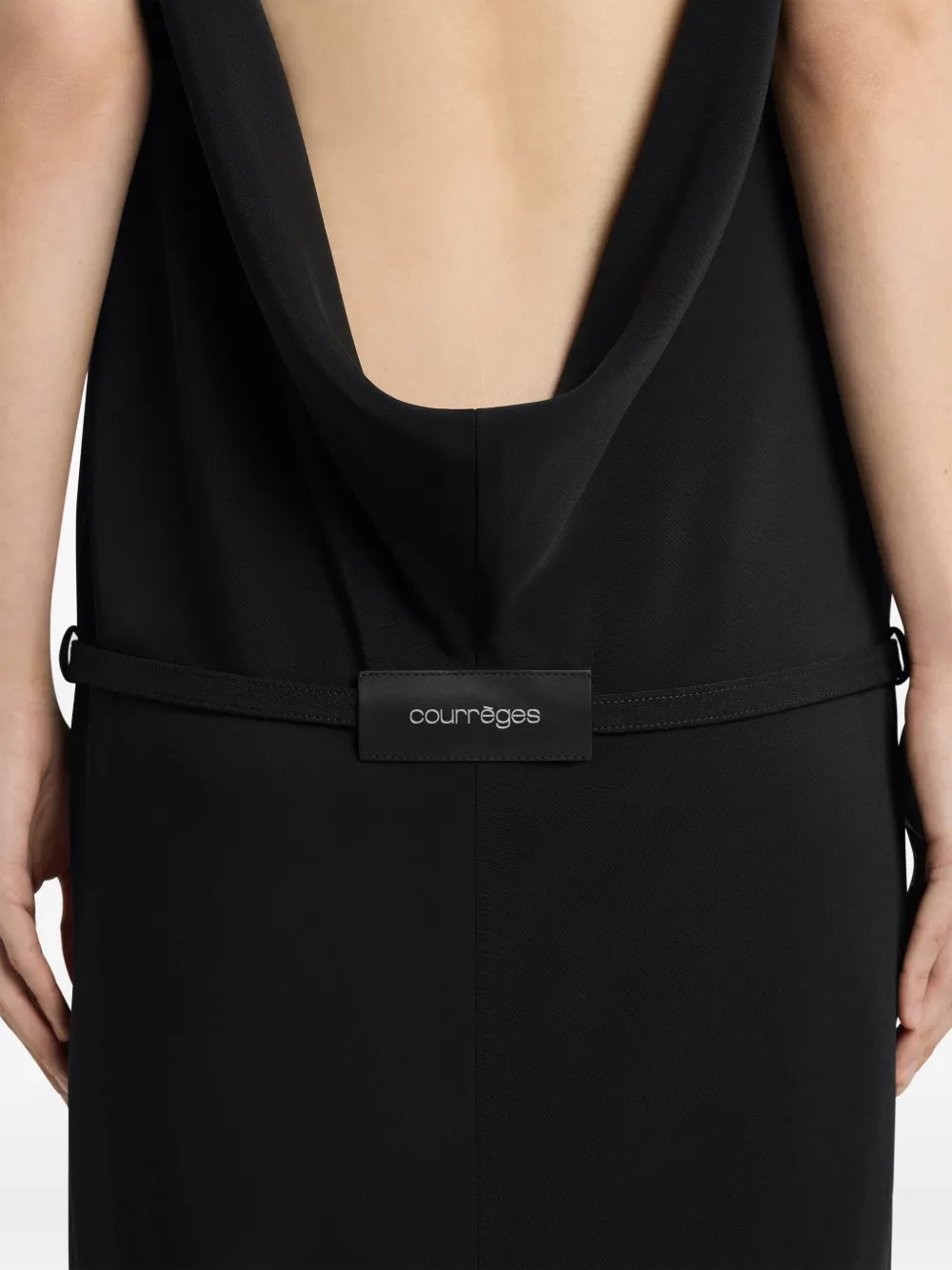 Courrèges Asymmetrische jurk met bandeau hals Zwart