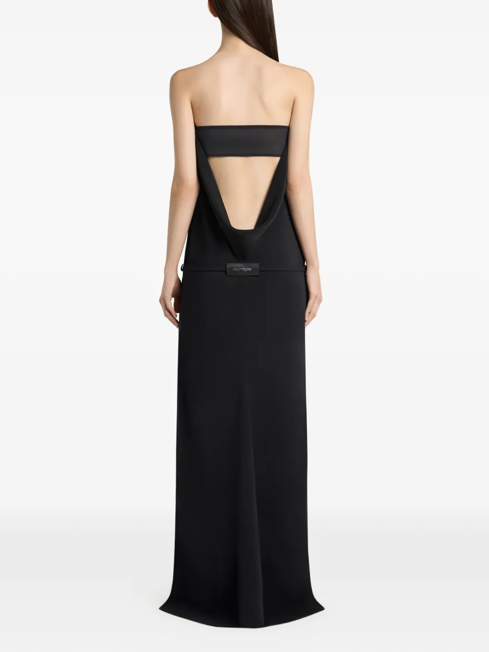 Courrèges Asymmetrische jurk met bandeau hals Zwart