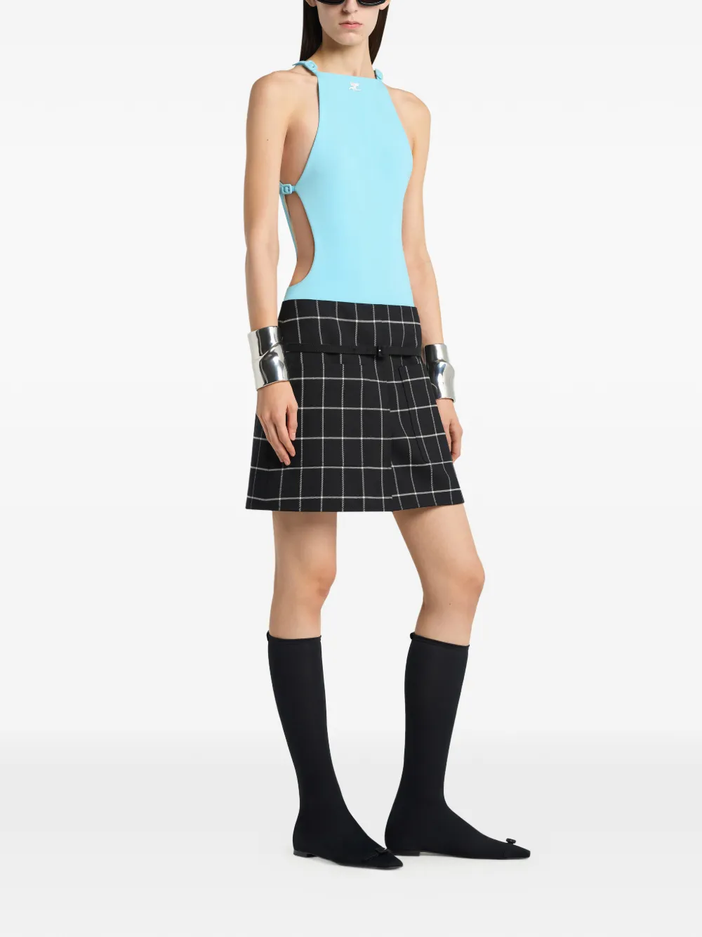 Courrèges Uitgesneden badpak Blauw