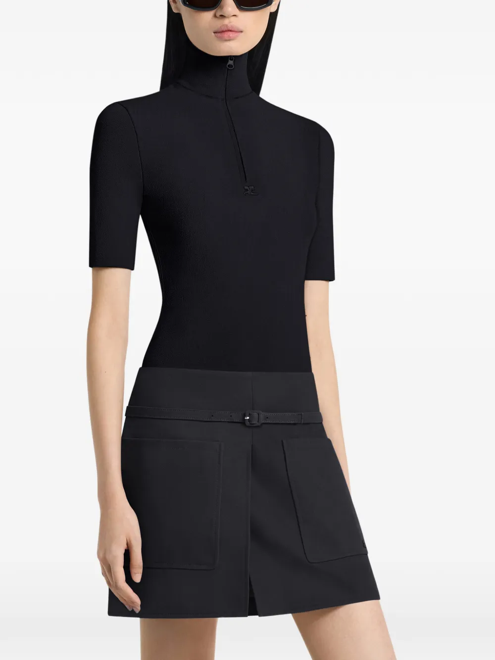  Courrèges Half-zip Top - Black 