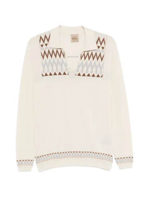 RAKKI geometric-patter polo shirt
