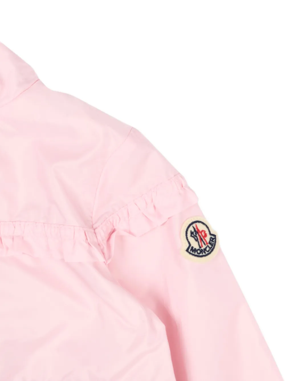 MONCLER キッズ フリル付きキルティングジャケット ピンク Moncler Enfant Ruffled Hooded Jacket | Pink | FARFETCH