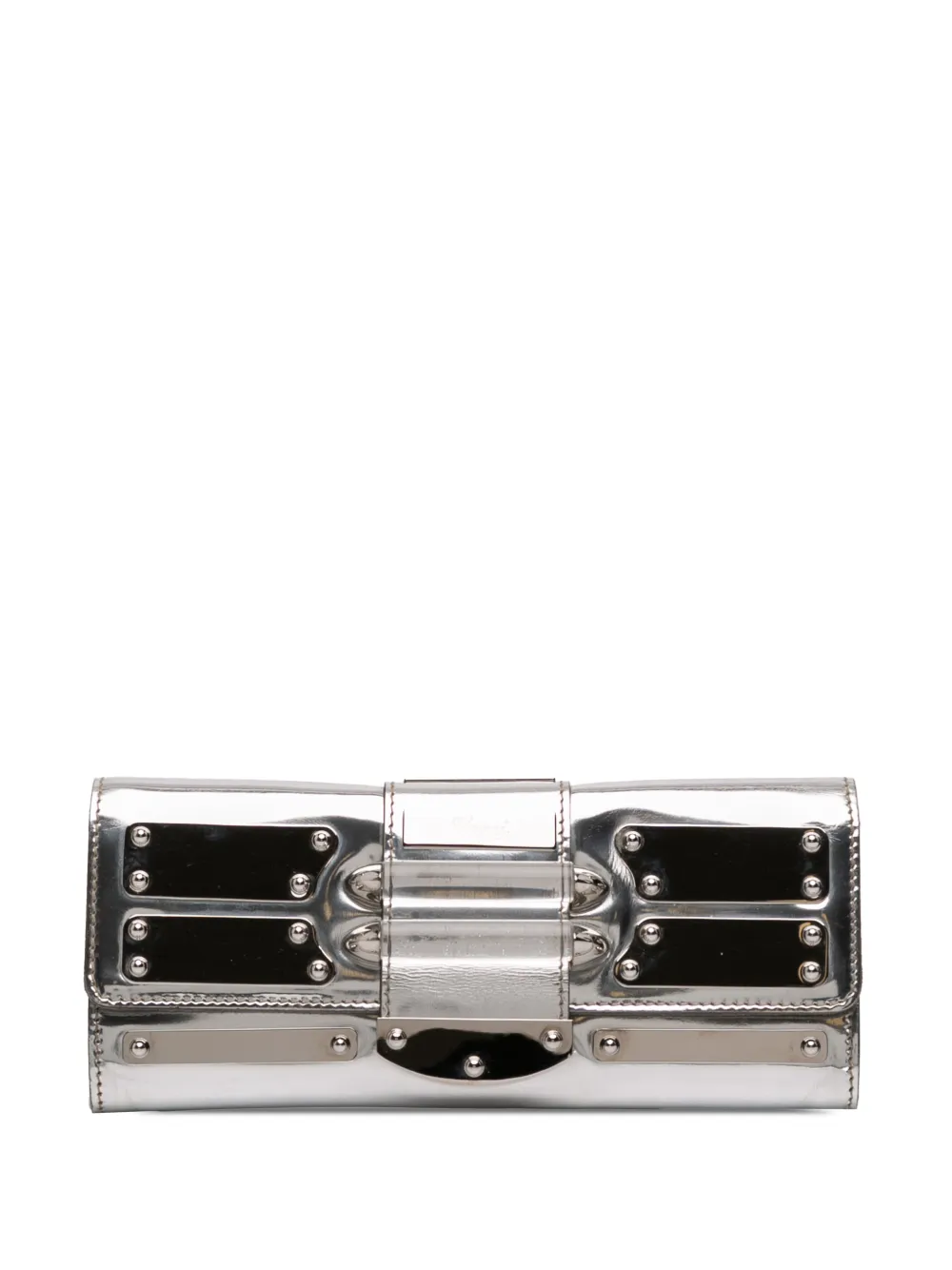 Gucci Pre-Owned 2016-2026 Patent Leather Mirror clutch bag - Argento